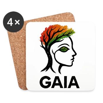 Gaia – Mutter Natur – Baum des Lebens - Untersetzer (4er-Set) - Weiß - Vorne