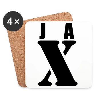 Jax – First Name Design | Minimal Typography - Untersetzer (4er-Set) - Weiß - Vorne