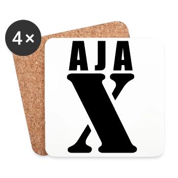 Ajax – Conception du prénom | Typographie minimale - Dessous de verre (lot de 4) - blanc - Devant