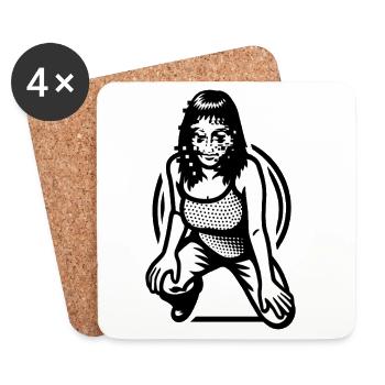 HACKER GIRL - black & white  - Dessous de verre (lot de 4) - blanc - Devant