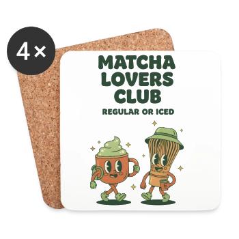 Matcha Lovers Club Regular Or Iced Funny Green Tea - Coasters (set of 4) - white - Front