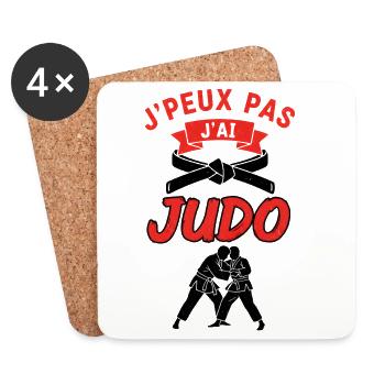 J'peux pas j'ai JUDO - Dessous de verre (lot de 4) - blanc - Devant