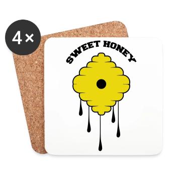 Sweet Honey - Coasters (set of 4) - white - Front