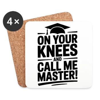 Master-Abschluss Universität lustiger Spruch - Untersetzer (4er-Set) - Weiß - Vorne