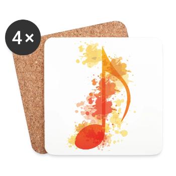 Music Watercolor Style - Coasters (set of 4) - white - Front