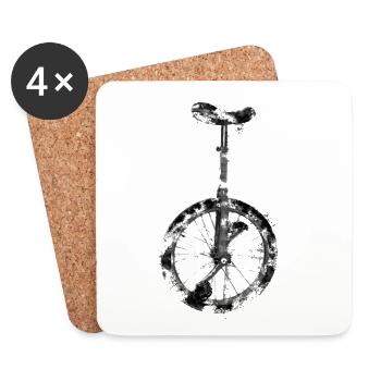 Unicycle | Descendance freestyle en monocycle - Dessous de verre (lot de 4) - blanc - Devant