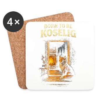 Skandinavisch Wikinger Born To be Koselig - Untersetzer (4er-Set) - Weiß - Vorne
