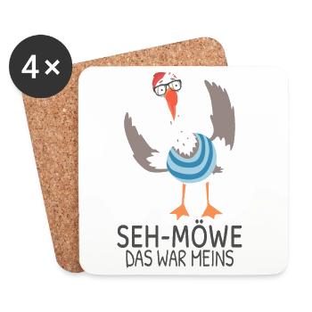 SEH-MÖWE C’était à moi – Dessin animé drôle de mouette - Dessous de verre (lot de 4) - blanc - Devant