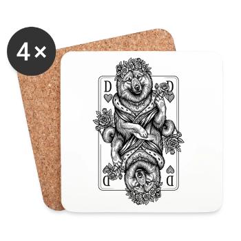 Eurasier | Reine de Cœur | Cartes - Dessous de verre (lot de 4) - blanc - Devant