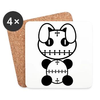 Plush: Muty - Coasters (set of 4) - white - Front