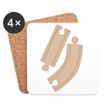 Wooden Curves Puzzle Pattern Rails - Coasters (set of 4) - white - Front