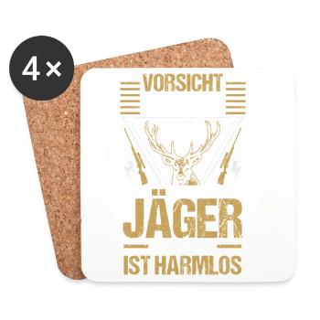 Chasse Chasse Chasseurs Chasseurs - Dessous de verre (lot de 4) - blanc - Devant