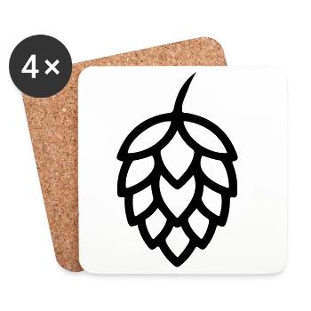 Hopfen Icon - Untersetzer (4er-Set) - Weiß - Vorne