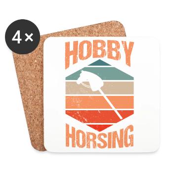 Steckenpferd Hobbyhorse Hobby Horsing - Untersetzer (4er-Set) - Weiß - Vorne