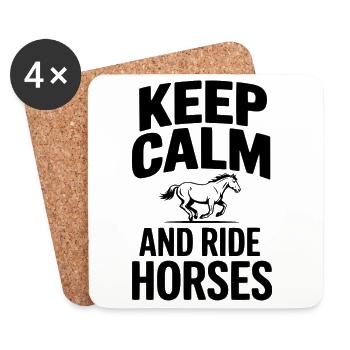 Restez calme et montez à cheval - Dessous de verre (lot de 4) - blanc - Devant