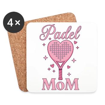 Padel Mom Herzpaddel - Untersetzer (4er-Set) - Weiß - Vorne