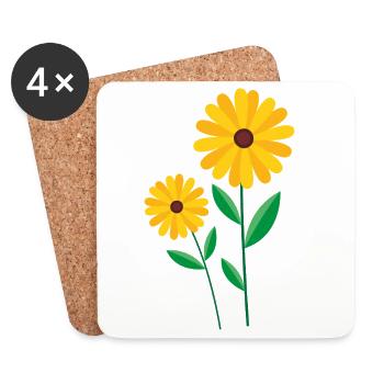 Blume - Untersetzer (4er-Set) - Weiß - Vorne