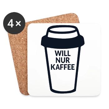 Kaffeetrinkerin Kaffee - Untersetzer (4er-Set) - Weiß - Vorne
