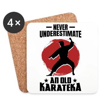 Karaté Grand-père - Dessous de verre (lot de 4) - blanc - Devant