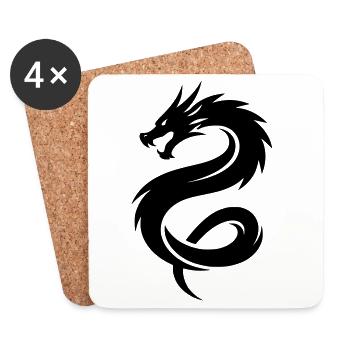 Asian Dragon - Coasters (set of 4) - white - Front