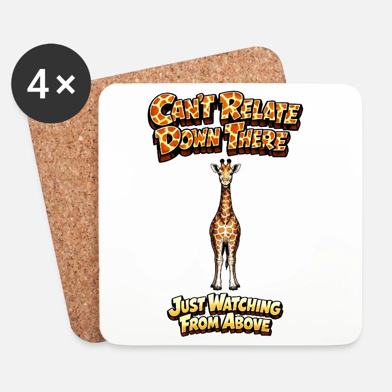 Giraffe über Meme Tee - Untersetzer (4er-Set) - Weiß