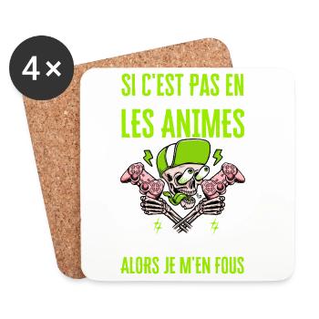 Si C'est Pas En Rapport Avec Les Mangas Jeux Vidéo - Dessous de verre (lot de 4) - blanc - Devant