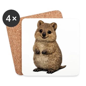Cute Quokka Illustration - Coasters (set of 4) - white - Front