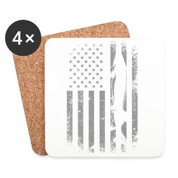 Sturgeon Fishing Flag - Coasters (set of 4) - white - Front