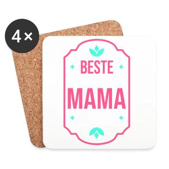 Beste Ehefrau Und Mama Der Welt - Untersetzer (4er-Set) - Weiß - Vorne