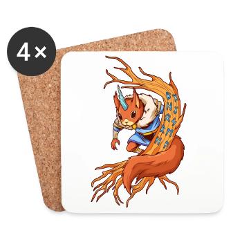 Ratatöskr - Messager sur Yggdrasil - Dessous de verre (lot de 4) - blanc - Devant