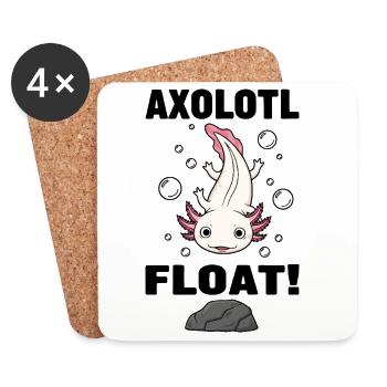 Axolotl Float Pink Salamander Aquarium - Untersetzer (4er-Set) - Weiß - Vorne