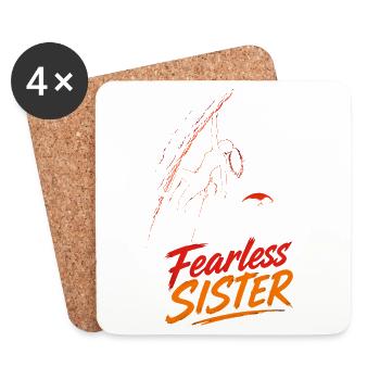 Fearless Sister – Climbing without fear - Coasters (set of 4) - white - Front