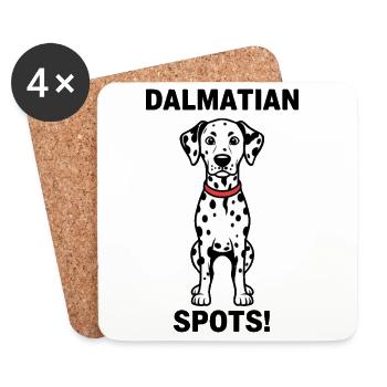 Chien Dalmatien Spots Dalmatian Canin Collier - Dessous de verre (lot de 4) - blanc - Devant