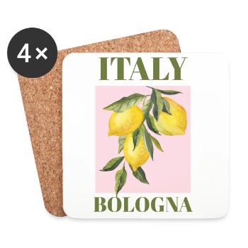 Italy Bologna Vacation Beach Lemons Fashion - Coasters (set of 4) - white - Front