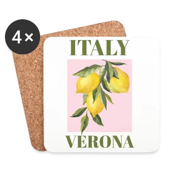 Italien Verona Urlaub Strand Zitronen Mode - Untersetzer (4er-Set) - Weiß - Vorne