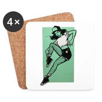 Danseuse #4 - Dessous de verre (lot de 4) - blanc - Devant
