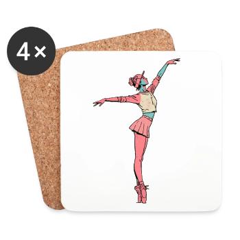 Female dancer #9 - Untersetzer (4er-Set) - Weiß - Vorne