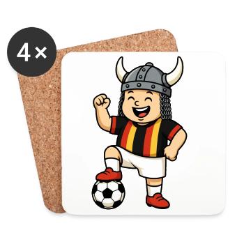 Joueur de football drôle - Dessous de verre (lot de 4) - blanc - Devant