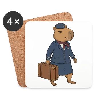 Camel Flight Attendant Vintage - Coasters (set of 4) - white - Front