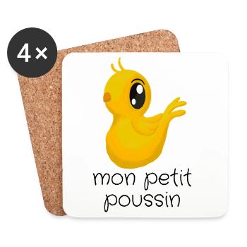 poussin - Dessous de verre (lot de 4) - blanc - Devant