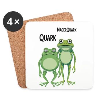  Quark MagerQuark Lustige Frösche Wortspiel Frosch - Untersetzer (4er-Set) - Weiß - Vorne