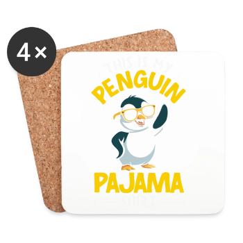 Pingouin mignon - Cadeau pour l’amoureux des manchots - Dessous de verre (lot de 4) - blanc - Devant