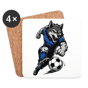 Wolfssturm Fußballdribbler - Untersetzer (4er-Set) - Weiß - Vorne