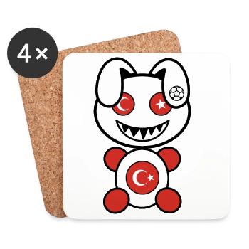 Foot Plush : Turkery - Dessous de verre (lot de 4) - blanc - Devant