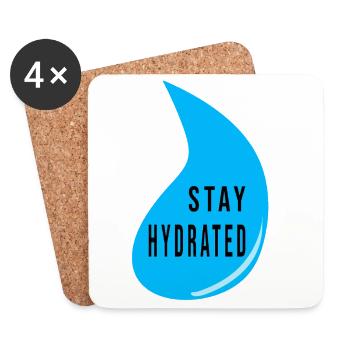 Stay Hydrated Water Drop Design – Fitness Quote - Untersetzer (4er-Set) - Weiß - Vorne