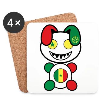 Foot Plush : Senegaly - Dessous de verre (lot de 4) - blanc - Devant
