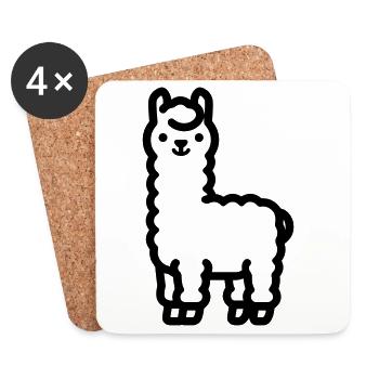 lama - Dessous de verre (lot de 4) - blanc - Devant
