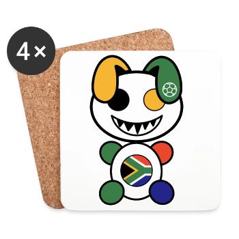 Foot Plush: South Africy - Coasters (set of 4) - white - Front