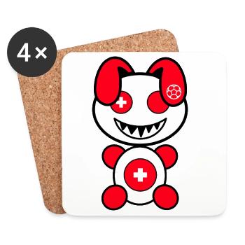 Foot Plush: Swissy - Coasters (set of 4) - white - Front