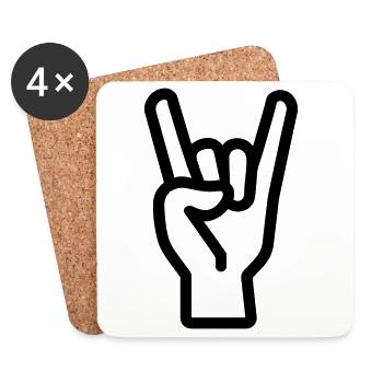 Rock Sign - Coasters (set of 4) - white - Front